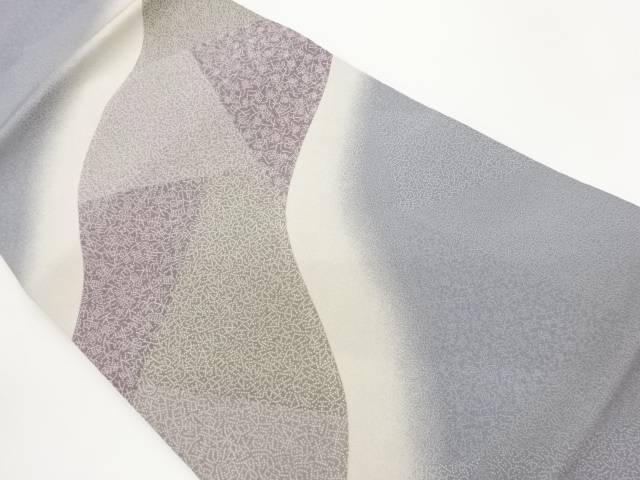 切り嵌め風曲線に抽象模様名古屋帯【中古】【着】【名古屋帯】 宗sou｜お茶道具・着物　【宗 sou】