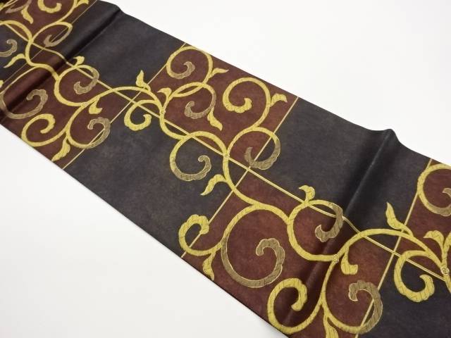 引箔市松に唐草模様織出し袋帯【中古】【着】【袋帯】 宗sou｜お茶道具・着物　【宗 sou】 21,243円