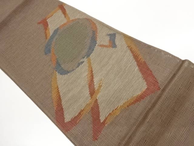 紗 すくい織抽象化飾りつけ織出し袋帯【中古】【着】【袋帯】 宗sou