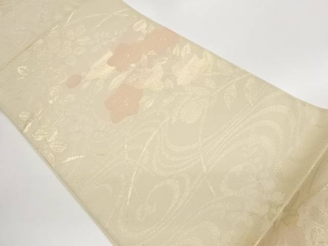 紗 秋草飾りつけ織出し袋帯【中古】【着】【袋帯】 宗sou