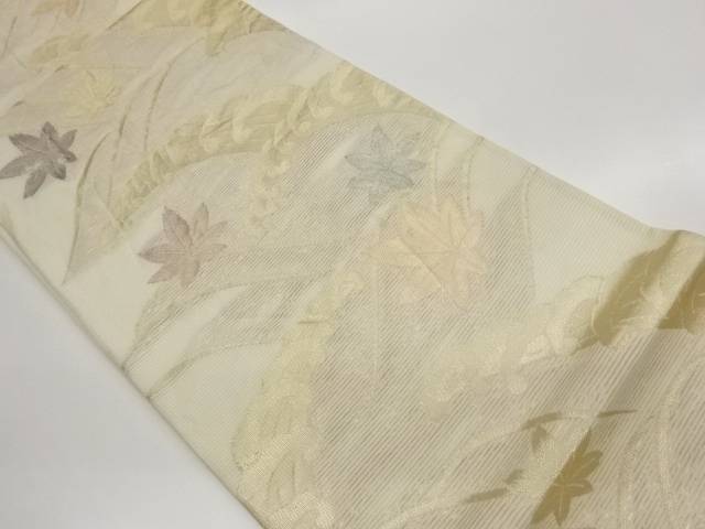 絽試煉に楓飾りつけ織出し袋帯【中古】【着】【袋帯】 宗sou
