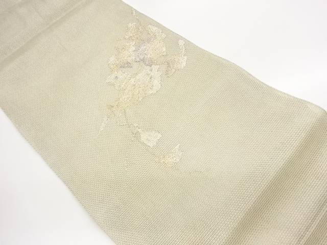 普遍化花葉飾りつけ織出し夏用袋帯【中古】【着】【袋帯】 宗sou