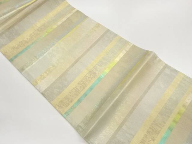 引箔横段に普遍化飾りつけ夏用袋帯【中古】【着】【袋帯】 宗sou