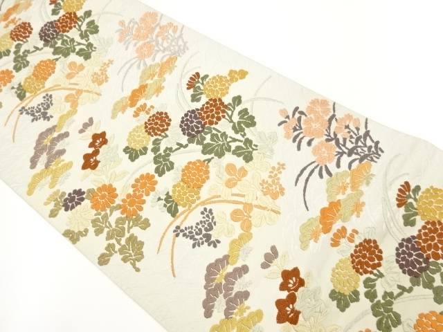 唐織露芝秋草紋織出し折り目正しい袋帯【中古】【着】【袋帯】 宗sou