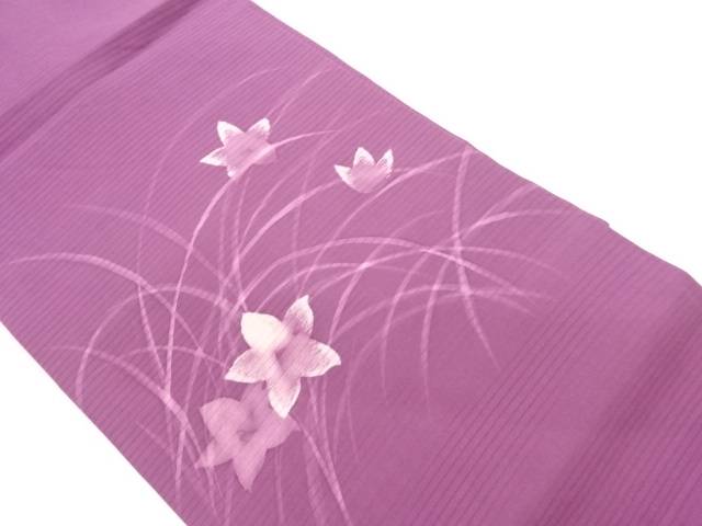 手描き桔梗・芝模様夏用名古屋帯【中古】【着】【名古屋帯】 宗sou｜お茶道具・着物　【宗 sou】 14,118円