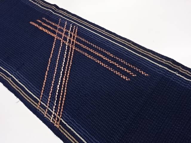 紐通し斜線模様織出し夏用名古屋帯【中古】【着】【名古屋帯】 宗sou｜お茶道具・着物　【宗 sou】 13,937円