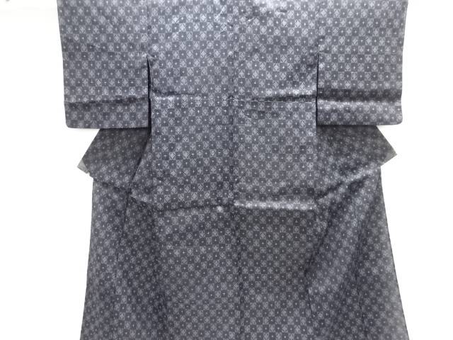 発祥地宮古上布変わり市松飾りつけ織出し御召しもの【アンティーク】【中古】【着】【アンティーク】 宗sou