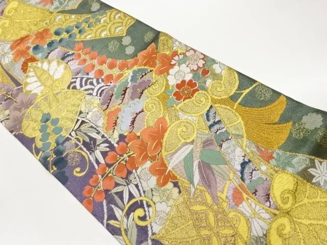花飾り熨斗紋織出し袋帯【中古】【着】【袋帯】 宗sou|お茶道具・着物 【宗 sou】