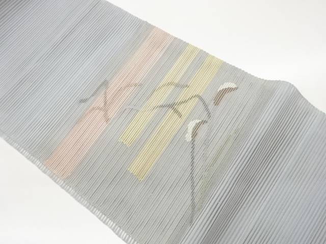 絽綴れ横段に抽象化飾りつけ織出し名古屋帯【中古】【着】【名古屋帯】 宗sou