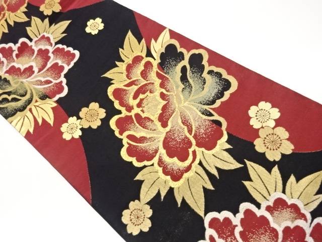紙布名取り草に桜飾りつけ織出し袋帯【中古】【着】【袋帯】 宗sou