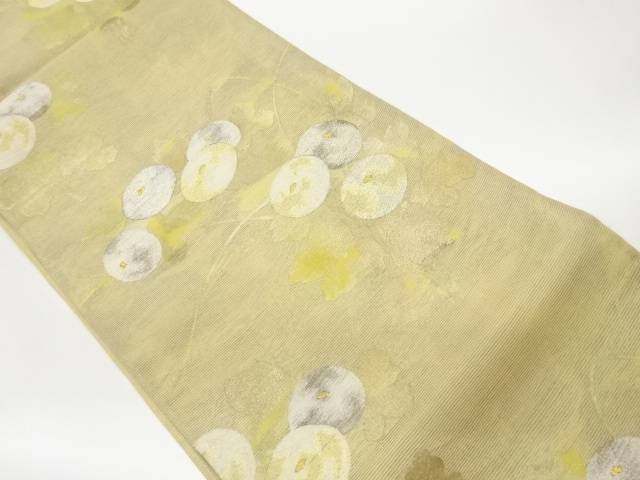 紗 万寿菊飾りつけ織出し袋帯【中古】【着】【袋帯】 宗sou