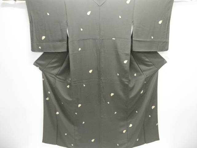 花びら飾りつけ小紋御召しもの【中古】【着】【小紋】 宗sou