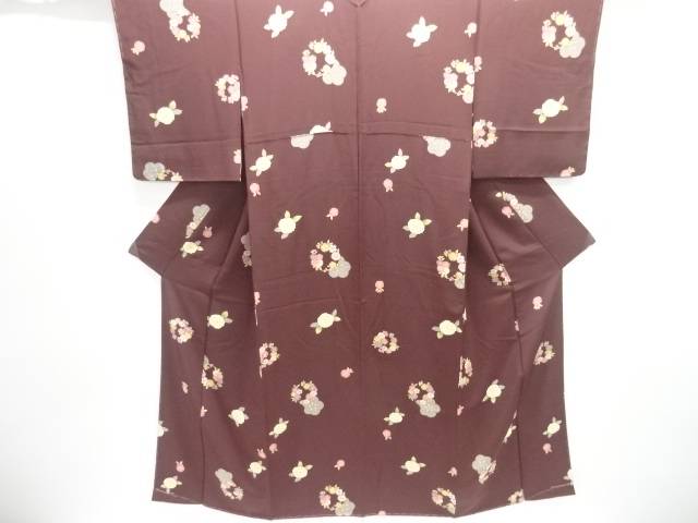 未当て嵌める品 仕立てもの売り上げ高 花丸文様小紋御召しもの【着】【小紋】 宗sou