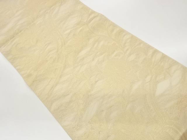 紗花唐草飾りつけ織り出し袋帯【中古】【着】【袋帯】 宗sou
