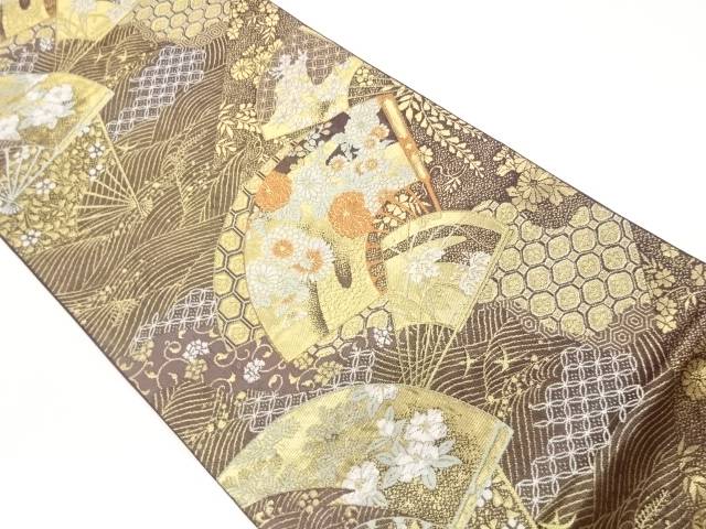 扇子遊水文織り出し袋帯【中古】【着】【袋帯】 宗sou