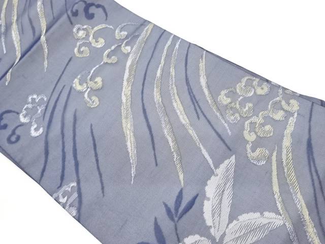 紗 難儀に葉飾りつけ織出し名古屋帯【中古】【着】【名古屋帯】 宗sou