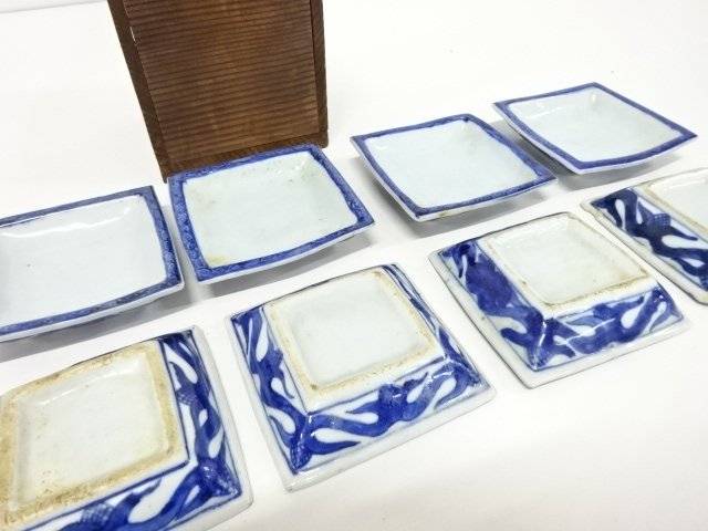 古物　国焼　染付　小皿　8客【中古】【道】 宗sou｜お茶道具・着物　【宗 sou】