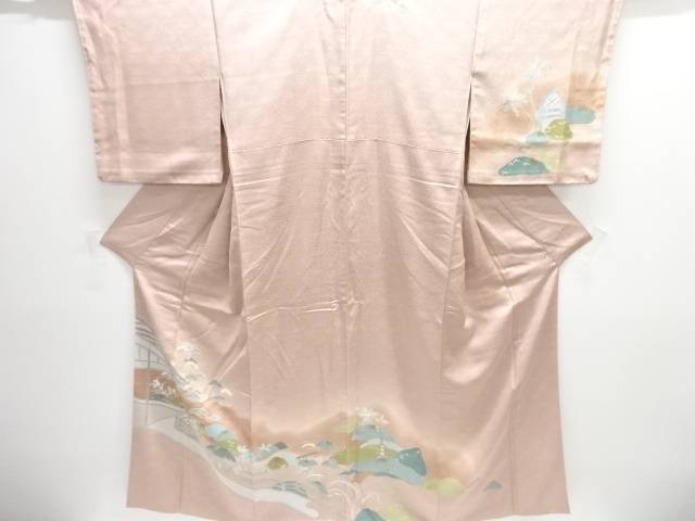 運動場に松飾りつけ刺しゅう短い訪問着【中古】【着】【短い訪問着・付下げ】 宗sou
