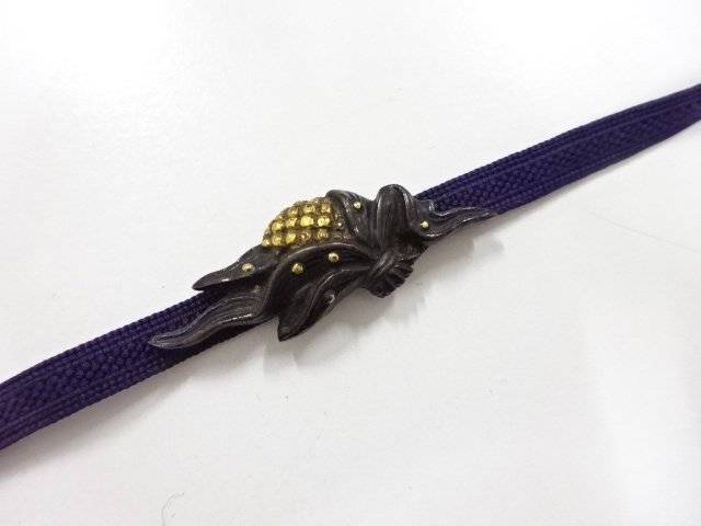 彫金 赤銅色 帯留め【アンティーク】【中古】【着】【帯留】 宗sou