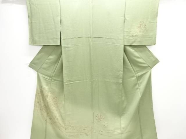 汕頭蘇州刺しゅう 間仕切りに花鶴飾りつけ一個紋短い訪問着【中古】【着】【短い訪問着・付下げ】 宗sou