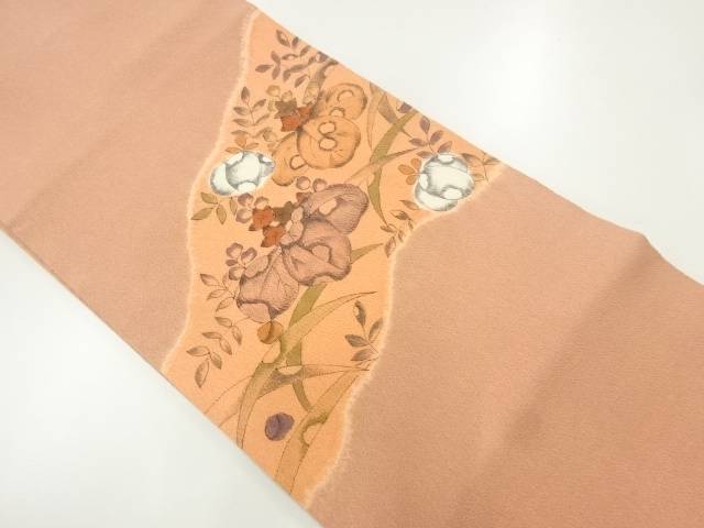 クレープ地絞り桐飾りつけ名古屋帯【中古】【着】【名古屋帯】 宗sou
