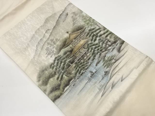 文筆家物 墨付き金閣寺飾りつけ名古屋帯【中古】【着】【名古屋帯】 宗sou