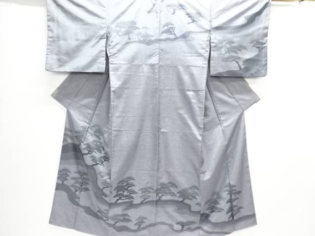 松飾りつけ発祥地大島紬一応紋短い訪問着（重ね衿付き添い人）【中古】【着】【紬・お召しものし】 宗sou