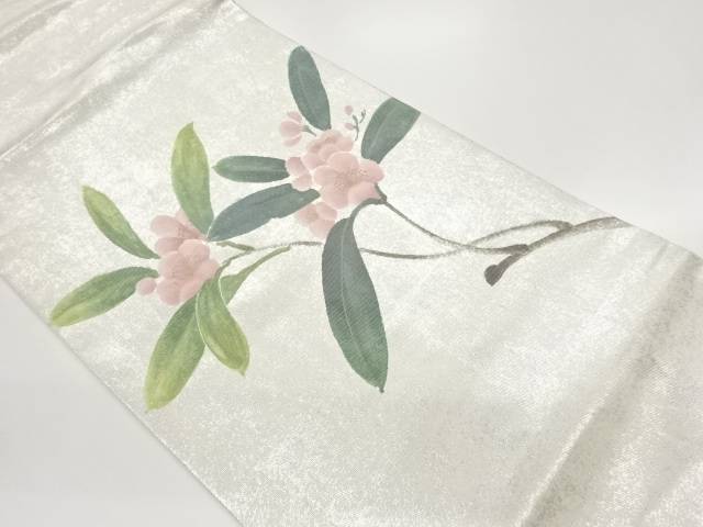 引箔花葉模様名古屋帯【中古】【着】【名古屋帯】 宗sou｜お茶道具・着物　【宗 sou】
