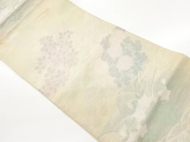 紗萩・菊・桔梗に筏模様織り出し袋帯【中古】【着】【袋帯】 宗sou|お茶道具・着物 【宗 sou】