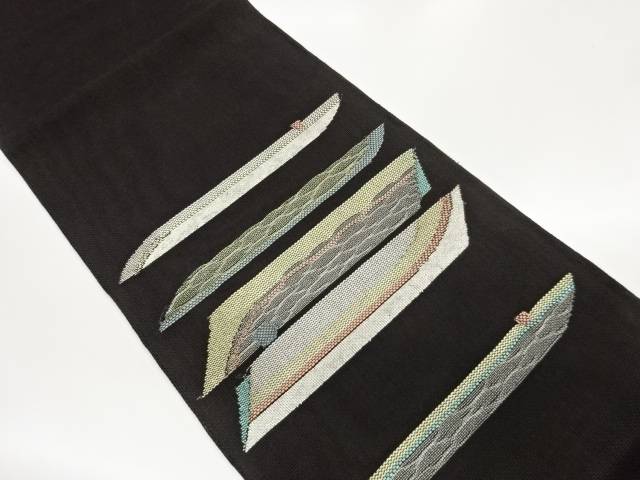 紗変わり横段模様織り出し袋帯【中古】【着】【袋帯】 宗sou｜お茶道具・着物　【宗 sou】