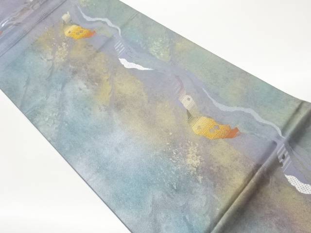 引き箔抽象模様織り出し袋帯【中古】【着】【袋帯】 宗sou｜お茶道具・着物　【宗 sou】