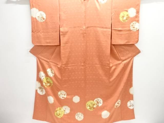 絞り雪輪に草花模様刺繍訪問着(重ね衿付き)【中古】【着】【訪問着・付下げ】 宗sou｜お茶道具・着物　【宗 sou】