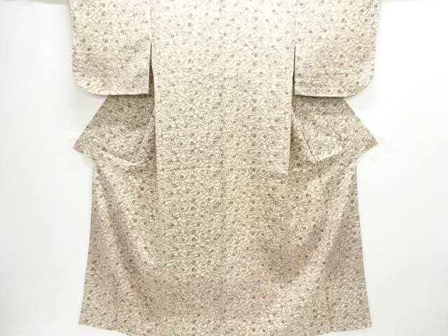 未使用品 本場琉球紅型 花鳥模様一つ紋付け下げ着物【着】【琉球織物】 宗sou|お茶道具・着物 【宗 sou】