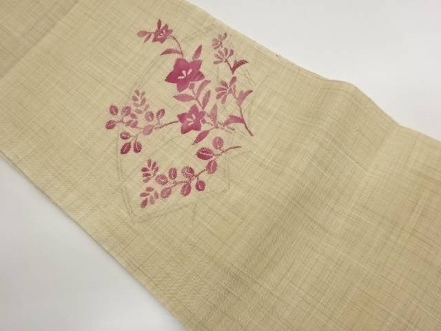 紗秋草に地紙模様織り出し名古屋帯【中古】【着】【名古屋帯】 宗sou｜お茶道具・着物　【宗 sou】