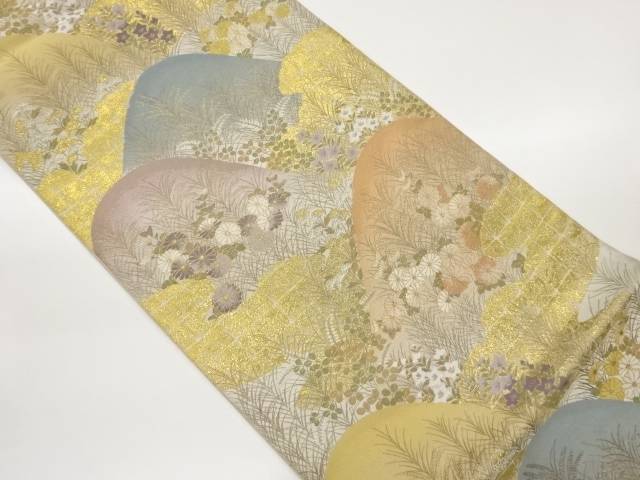 平田藤三郎 山並みに秋草模様織出し袋帯【中古】【着】【袋帯】 宗sou|お茶道具・着物 【宗 sou】