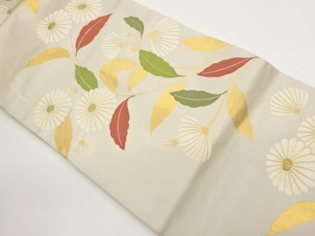 菊模様織り出し名古屋帯【中古】【着】【名古屋帯】 宗sou｜お茶道具・着物　【宗 sou】 8,946円