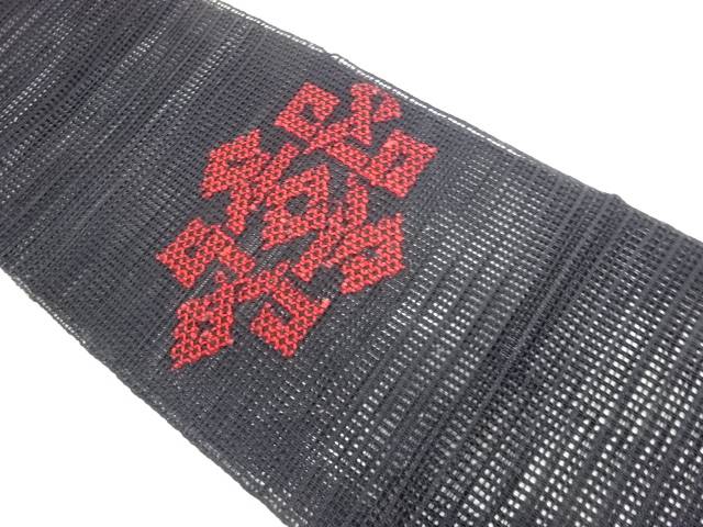 羅紐通し幾何学模様織出し名古屋帯【中古】【着】【名古屋帯】 宗sou｜お茶道具・着物　【宗 sou】