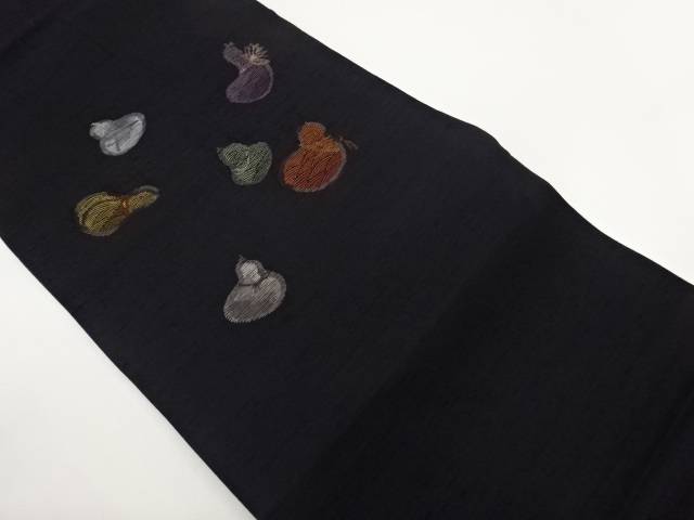 手織り紬瓢箪模様織出し名古屋帯【中古】【着】【名古屋帯】 宗sou｜お茶道具・着物　【宗 sou】