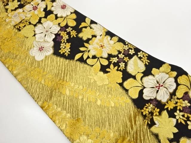 よろけ縞に辻ヶ花模様織出し袋帯【中古】【着】【袋帯】 宗sou|お茶道具・着物 【宗 sou】