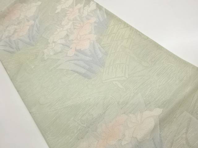 紗 八ツ橋に菖蒲模様織出し袋帯【中古】【着】【袋帯】 宗sou|お茶道具・着物 【宗 sou】