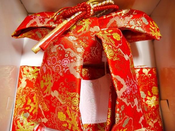 七五三御祭り 御嬢さん 挙げ句の果て帯 営造帯 ５歳用 中寸金襴 赤 吉祥 吉祥文様 中２０