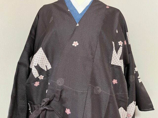 黒地 道中着 ほぼ新品 楽天市場】洗える道中着 ロング道中着袷 黒地 抽象的な柄合繊なのに