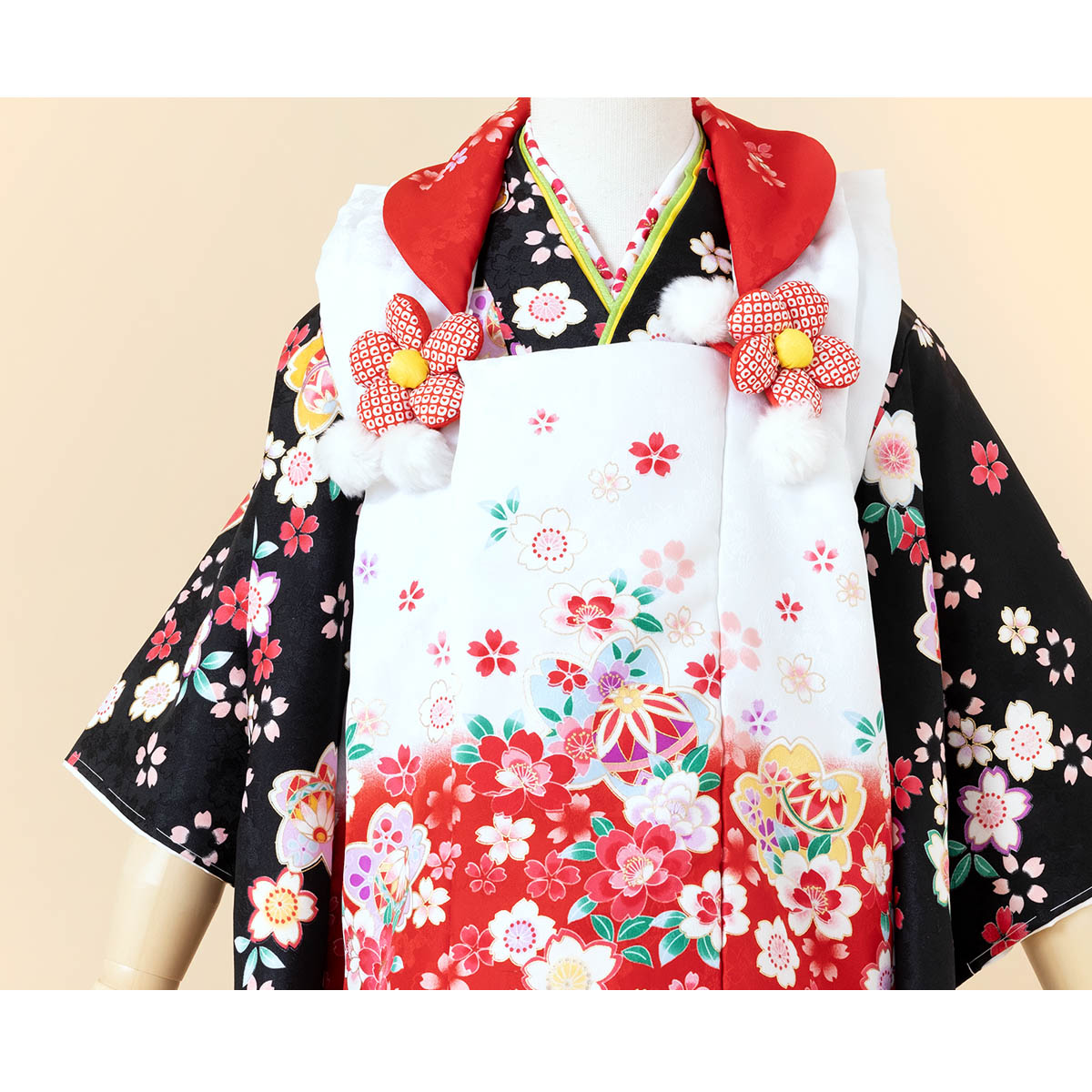 レンタル 七五三 レンタル 3歳 着物セット 女の子 フルセット 被布セット 白 ホワイト 黒 桜尽くし 手鞠 被布着 きもの 和服 和装 女児 子供 往復送料無料 Mavipconstrutora Com Br