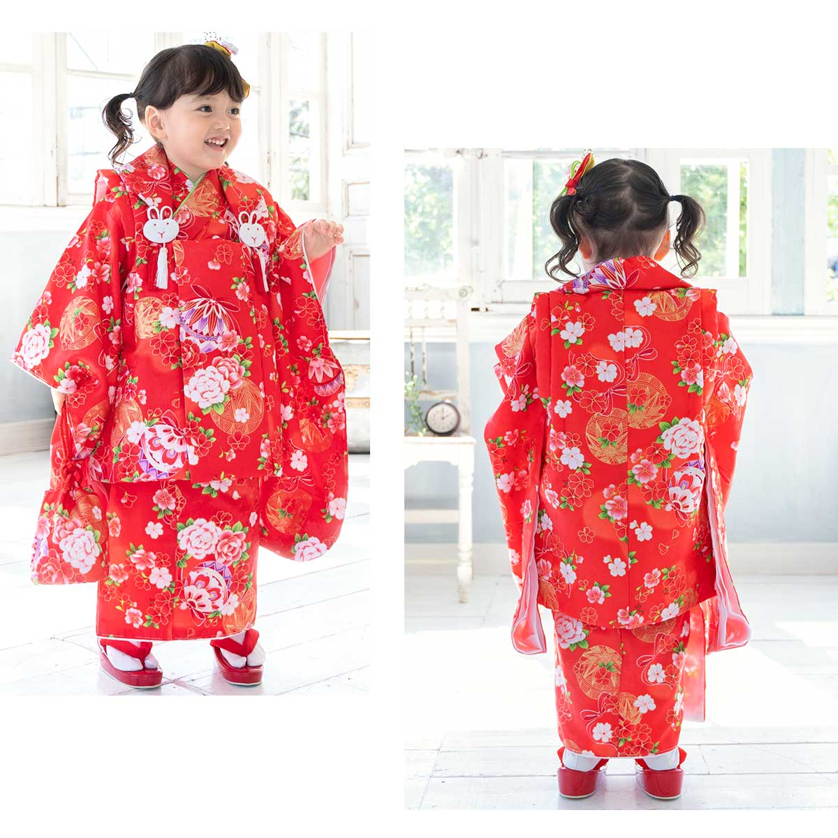 レンタル 七五三 着物 3歳 レンタル 女の子 被布 フルセット 赤 手鞠 牡丹 桜 被布着 きもの 着物セット 被布セット 和服 和装 女児 子供 往復送料無料 Brandingidentitydesign Com