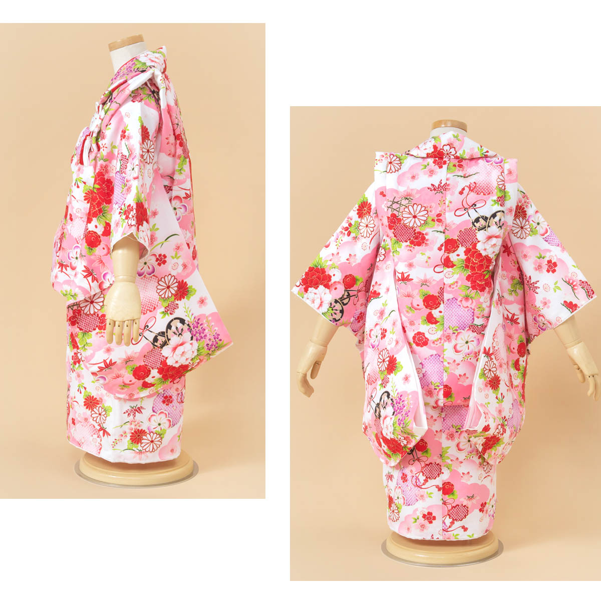 レンタル 七五三 着物 3歳 レンタル 女の子 被布 フルセット 白 赤 ピンク 花車 牡丹 菊 桜 雪輪 被布着 きもの 着物セット 被布セット 和服 和装 女児 子供 往復送料無料 Vmaphotographystudios Com