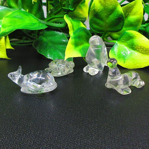 【天然石】動物彫刻水晶。可愛い海の仲間4/ポスト投函