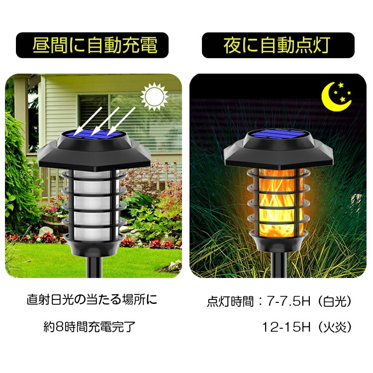 4年保証可能 本セット ソーラー炎ライト 新発売 ガーデンライト ソーラー 屋外 明るい ソーラーライト 屋外 防水 Led 室外 センサー 明るい 防犯 太陽光 自動 庭 玄関 ソーラーガーデンライト 芝生 車道 歩道 誕生日 ゆらゆら揺れて炎の姿でとても温かい気持ち