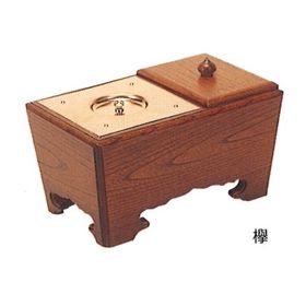 【角香炉】【お焼香】 角香炉 (欅・オトシ蓋付) 6寸