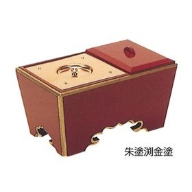 【角香炉】【お焼香】 角香炉 (朱塗渕金塗・オトシ蓋付) 8寸
