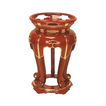 木製背高丸金台・サヤ付(朱塗面金箔押) 内寸1.1尺